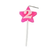 VELA ESTRELA GLITTER ROSA 2 PIFFER 10X01