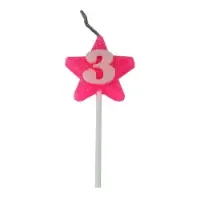 VELA ESTRELA GLITTER ROSA 3 PIFFER 10X01