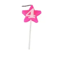 VELA ESTRELA GLITTER ROSA 4 PIFFER 10X01