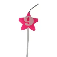 VELA ESTRELA GLITTER ROSA 9 PIFFER 10X01