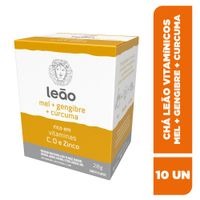 CHA LEAO VITAMINICO MEL + GENGIBRE + CURCUMA 12X10UND