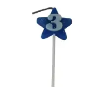 VELA ESTRELA GLITTER AZUL 3 PIFFER 10X01