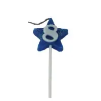 VELA ESTRELA GLITTER AZUL 8 PIFFER 10X01