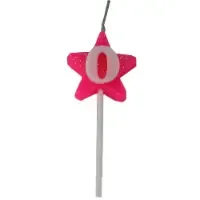VELA ESTRELA GLITTER ROSA 0 PIFFER 10X01